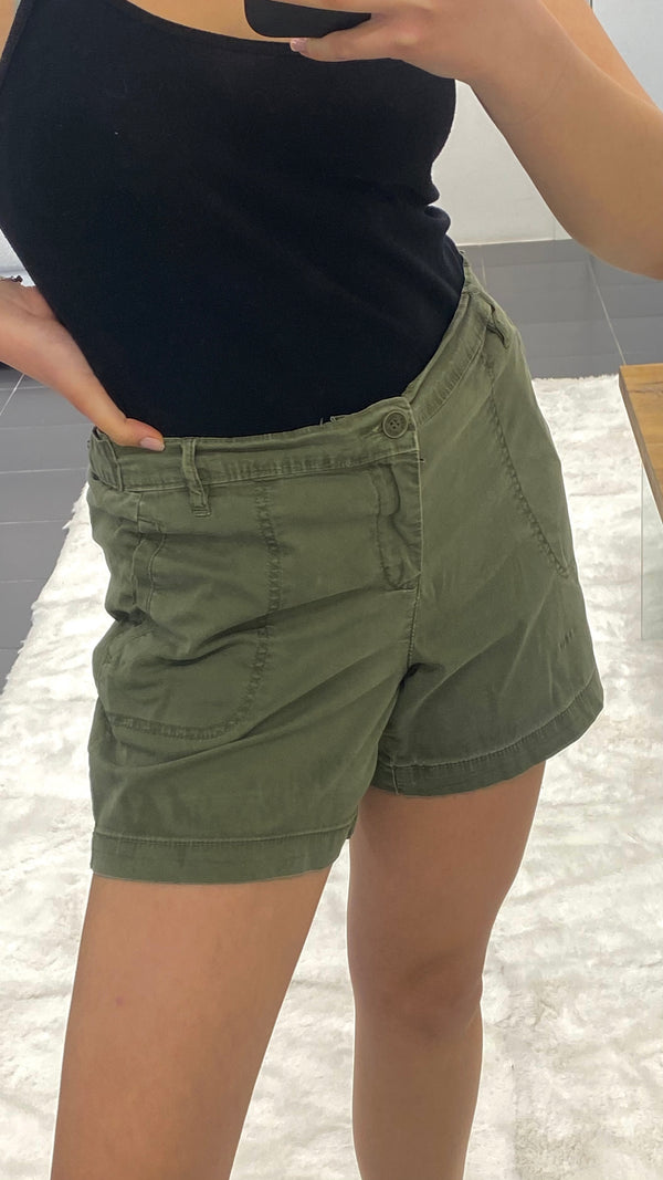 Khaki Denim Shorts