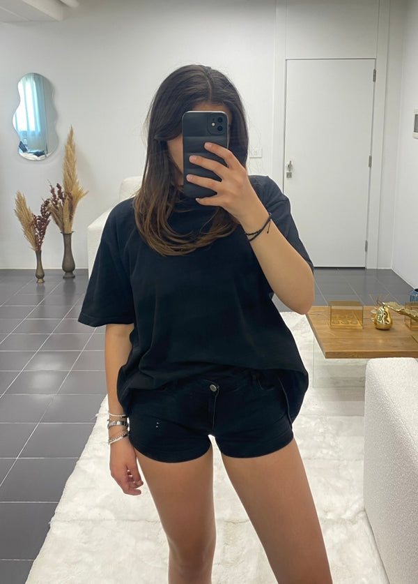 Black Denim Shorts