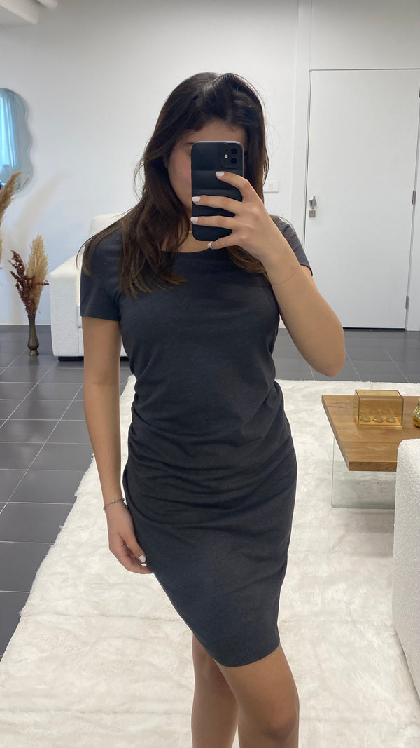 Casual Grey Maternity Dress