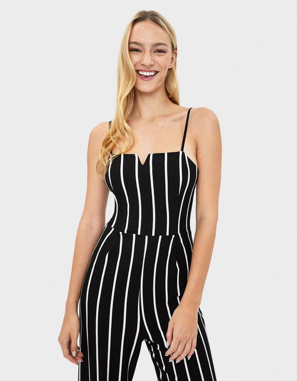 Striped Stretchy Jumpsuit