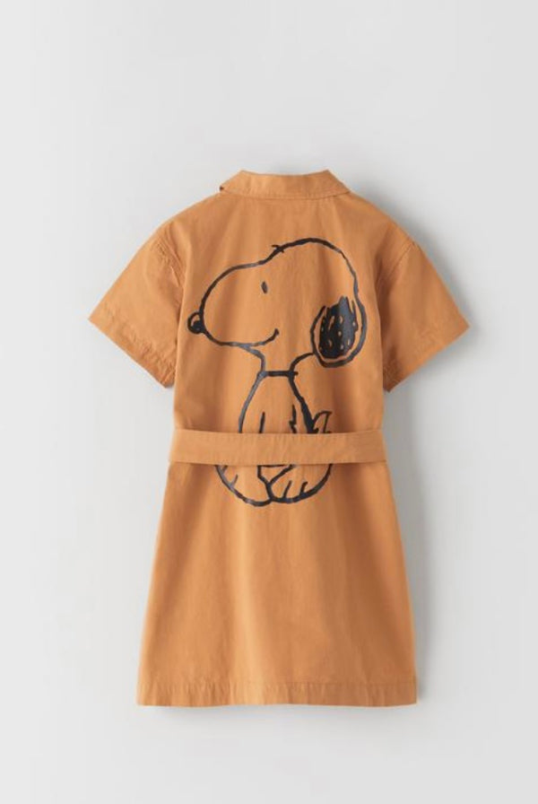 Snoopy Print Zip Up Dress