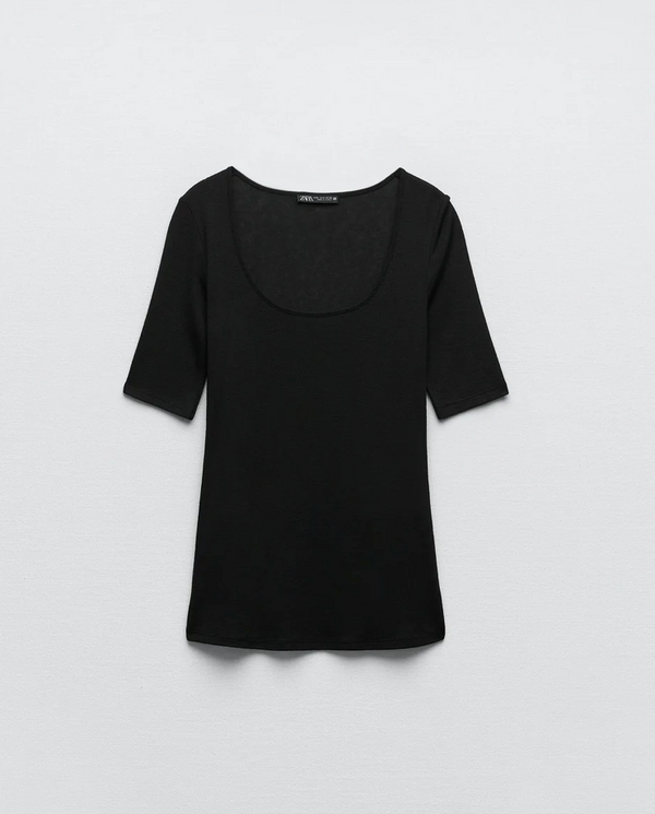 Wide Neckline T-Shirt