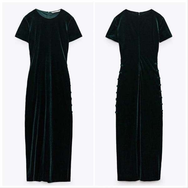 Green Velvet Dress